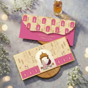 Anand Karaj Gold Foil Money Pink Envelopes
