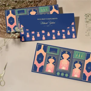 Luxury Money Envelope | Blue And Gold Motif