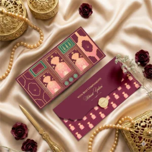 Luxury Money Envelope | Deep Maroon Motif